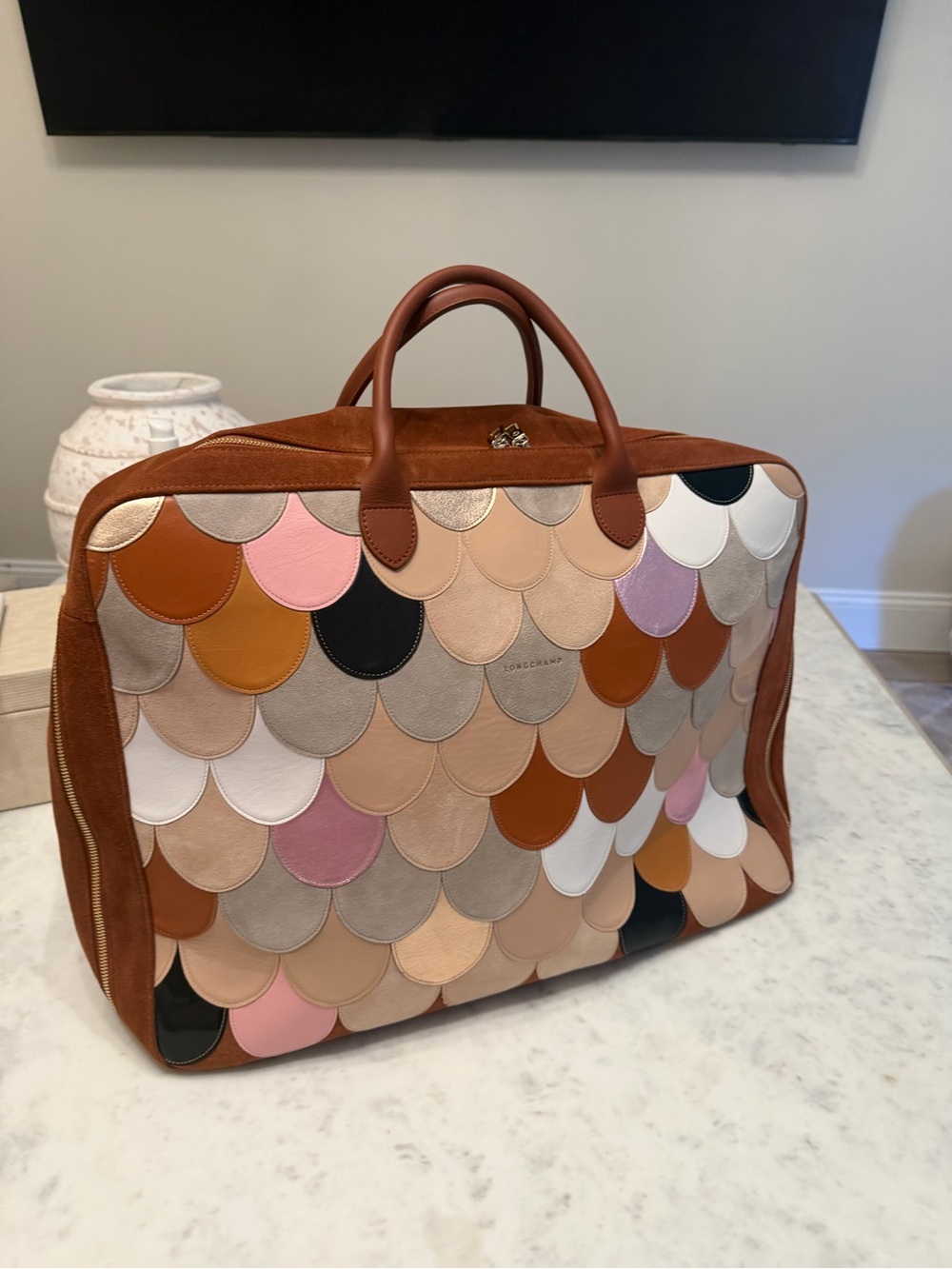 LONGCHAMP LEGACY COLLECTION 2022 TRAVEL SUEDE DUFFLE